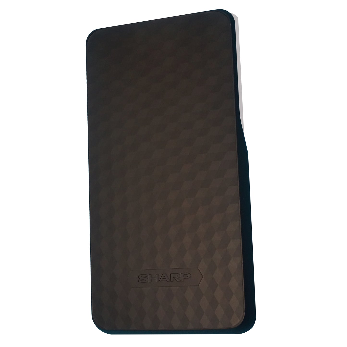 black scientific calculator with sliding hard cover