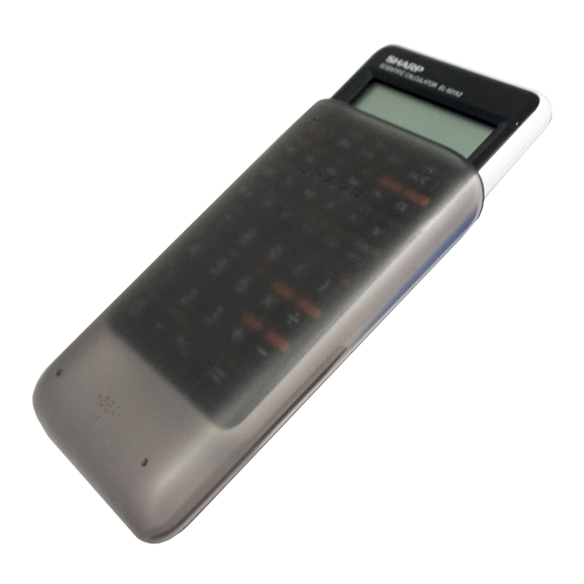 black basic scientific calculator with sliding hard cover