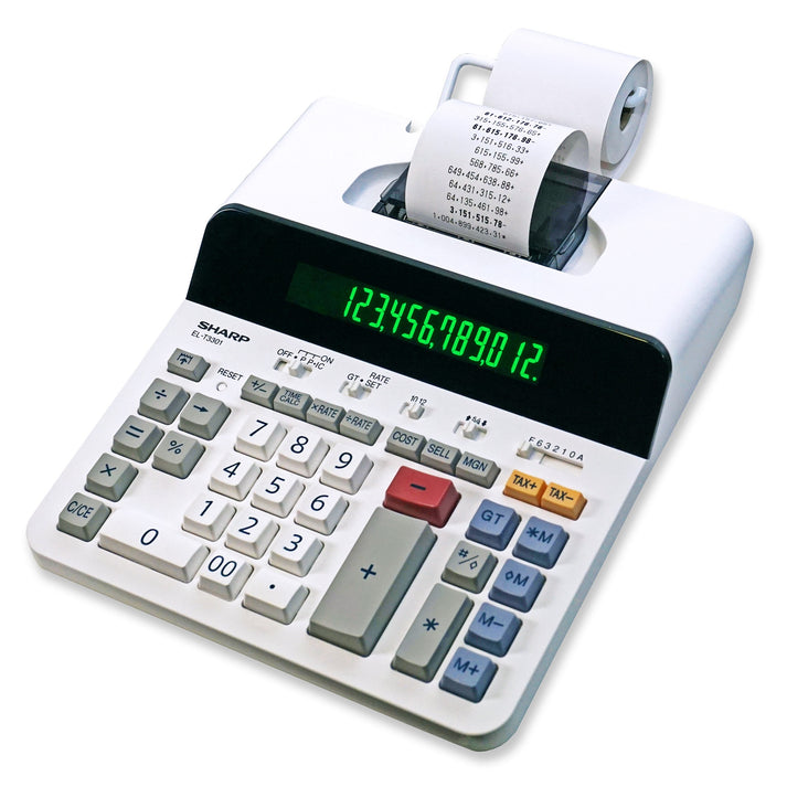 12 Digit Thermal Printing Calculator with 10 Digit Large Print (EL-T33 ...