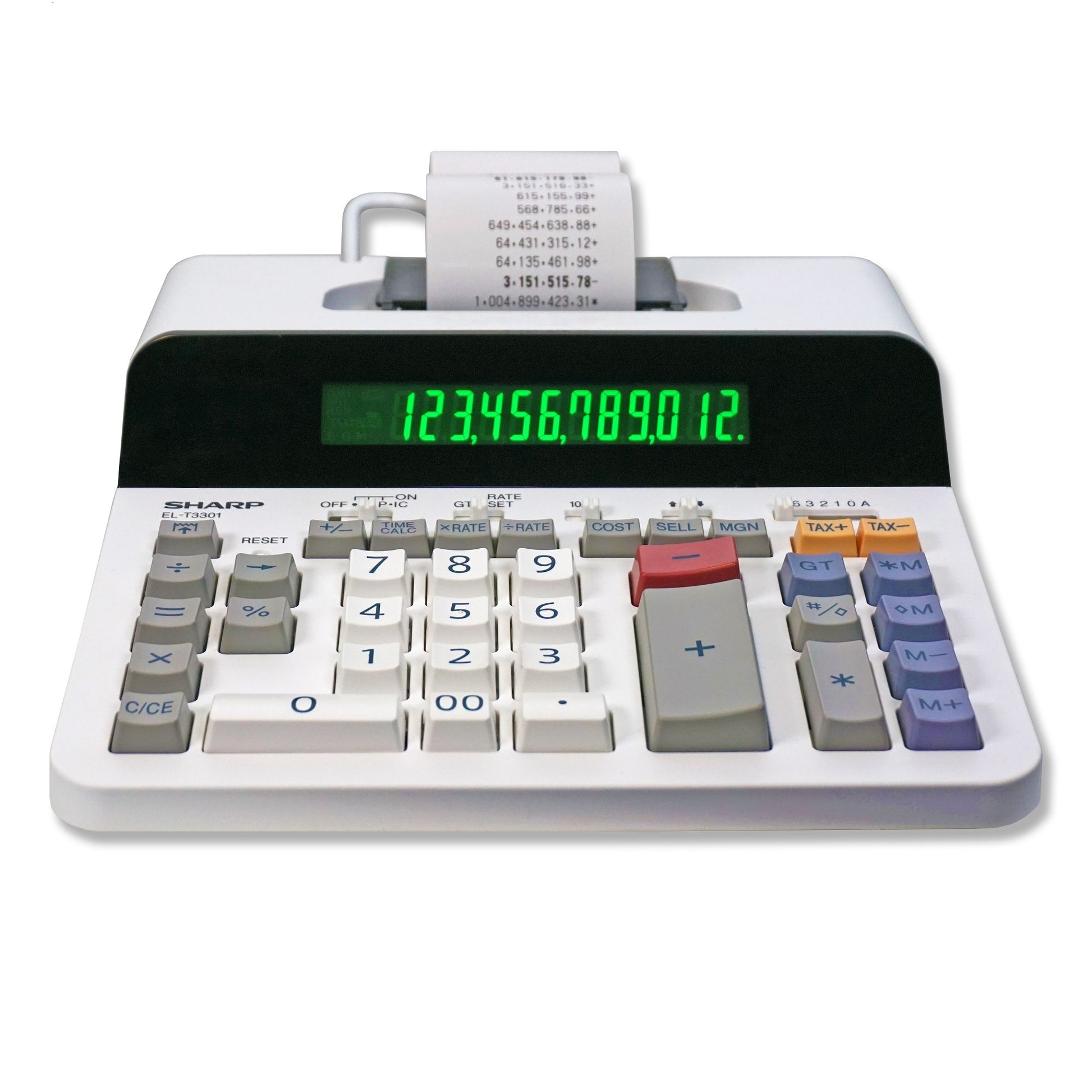 white printing calculator with thermal printing paper